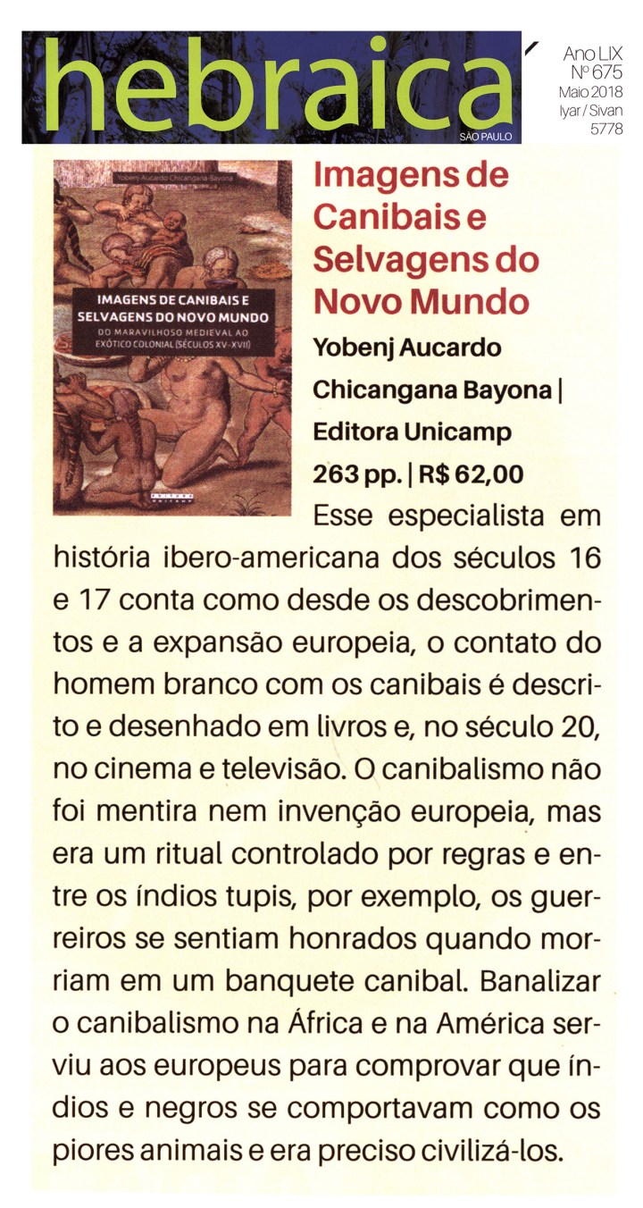 Revista Hebraica - Nota sobre o livro Canibais
