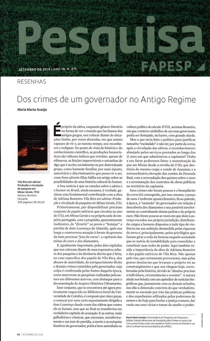 Vila Ricas Antigas - Pesquisa